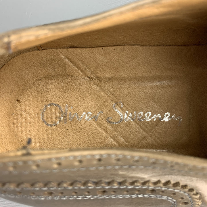 OLIVER SPENCER Taille 11 Taupe Chaussures à lacets en cuir antique avec bout d'aile