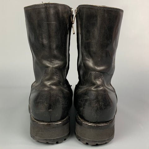OFFICINE CREATIVE Lowry Black Leather Zip Up Ankle Boots