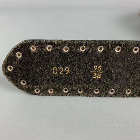 Vintage VERSUS by GIANNI VERSACE Size 38 Black Studded Leather Belt