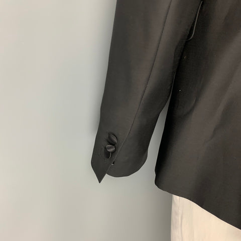 DSQUARED2 Size 42 Black Wool Silk Peak Lapel Sport Coat