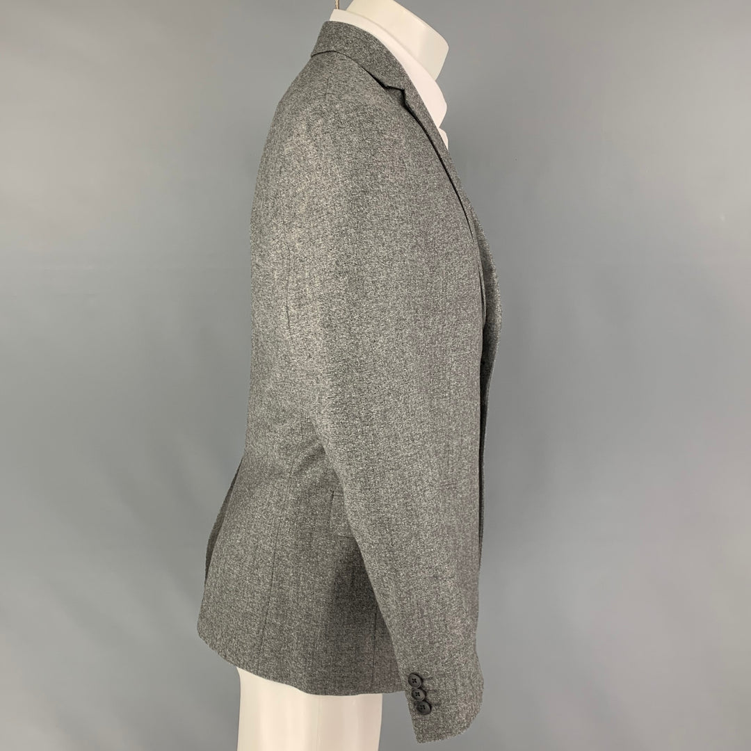 THEORY Size 38 Gray Grid Wool Silk Notch Lapel Sport Coat