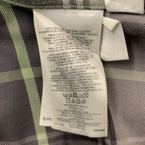 BLACK FLEECE Size S Lilac Grey Plaid Cotton Oxford Long Sleeve Shirt