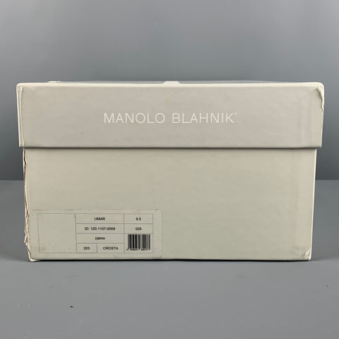 MANOLO BLAHNIK Size 9.5 Brown Suede Lace Up Shoes