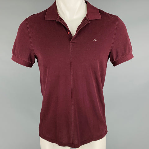 J.LINDEBERG Taille M Polo en coton avec logo bordeaux