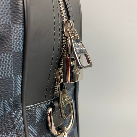 LOUIS VUITTON Navy & Blue Damier Graphite Canvas Leather Trim Canvas Porte-Documents Business Bag