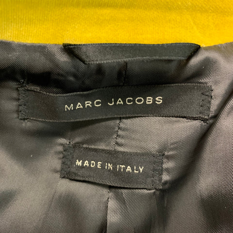 MARC JACOBS Size 36 Yellow Solid Cotton Velvet Peak Lapel Sport Coat