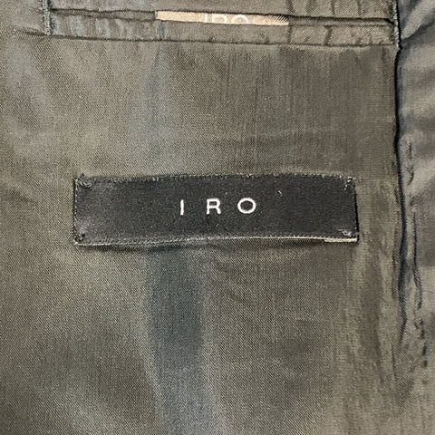 IRO Size 36 Black Wool Blend Shawl Collar Leather Trim Sport Coat