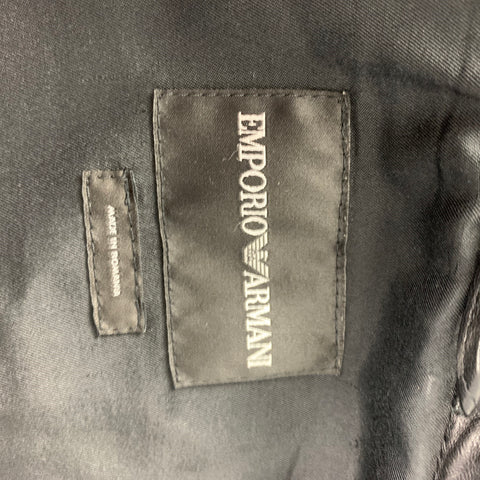 EMPORIO ARMANI Size 36 Black Leather Biker Jacket