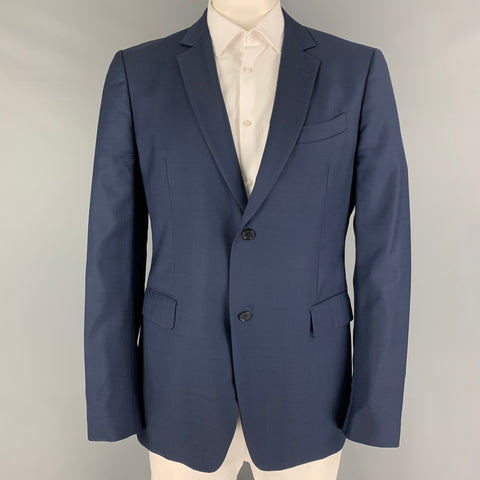 JOHN VARVATOS Size 44 Long Blue Wool Notch Lapel Sport Coat