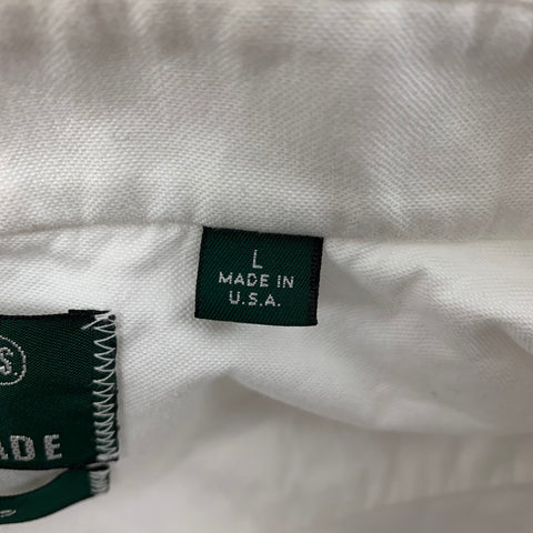 GITMAN BROS Size L White Oxford Cotton Long Sleeve Shirt