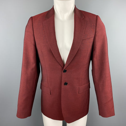 PS by PAUL SMITH Size 38 Heathered Burgundy Wool / Mohair Sport Coat