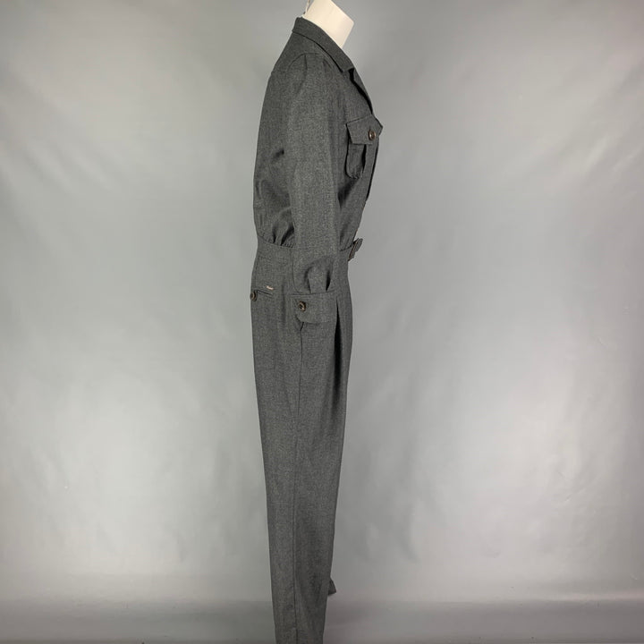 DSQUARED2 Combinaison ceinturée en laine gris foncé taille 10