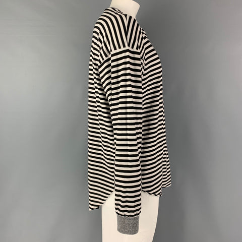 NSF Size XL Black White Stripe Cotton Polyester Long Sleeve T-shirt