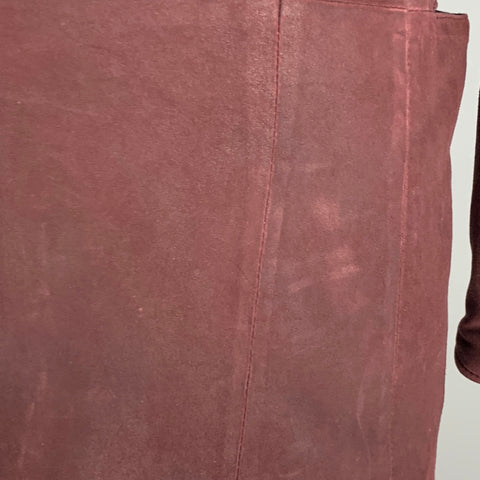 JOHN VARVATOS Size 38 Burgundy Suede Single breasted Jacket