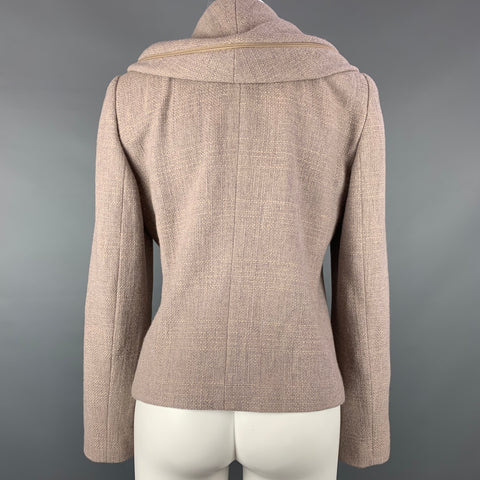 GIORGIO ARMANI Talla 8 Chaqueta de lana / cachemira color topo y negro