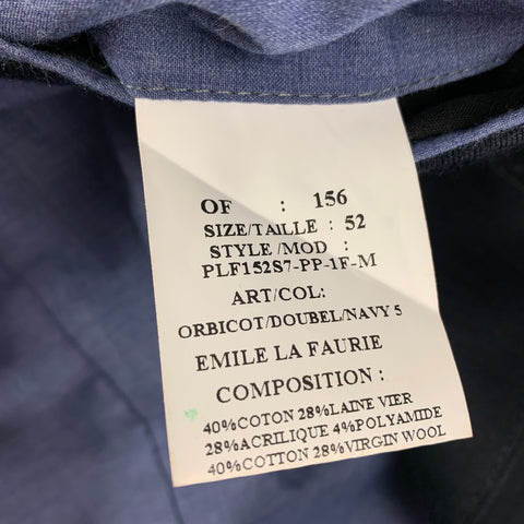 EMILE LAFAURIE Size 42 Navy Cotton Blend Notch Lapel Sport Coat