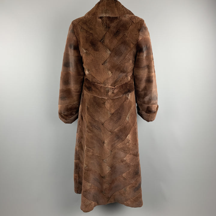 NEIMAN MARCUS ZUKISize L Brown Muskrat Fur Vintage Coat