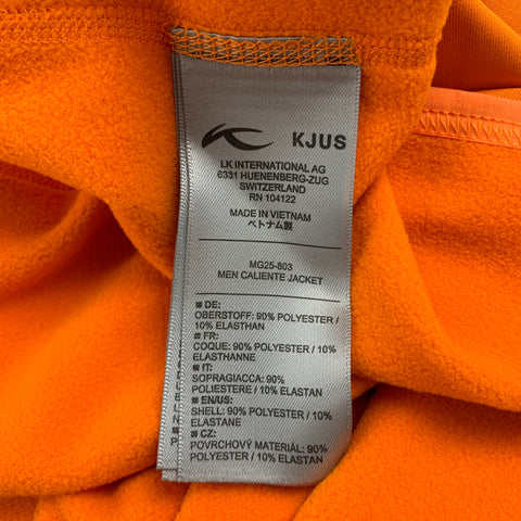 KJUS Size L Orange Polyester High Collar Zip Up Jacket