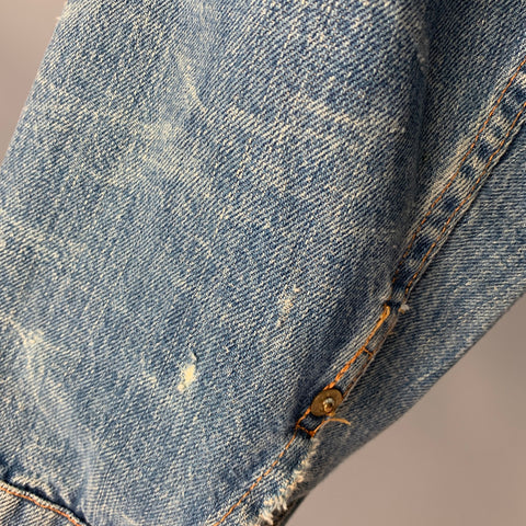 LEVI STRAUSS Size XL Blue Washed Selvedge Denim Jacket