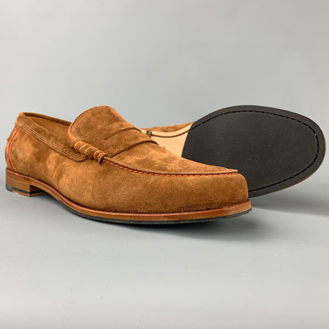 PS by PAUL SMITH Size 12 Tan Suede Contrast Stitch Slip On Teddy Loafers