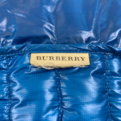 BURBERRY BRIT Size L Blue Quilted Polyamide Vest