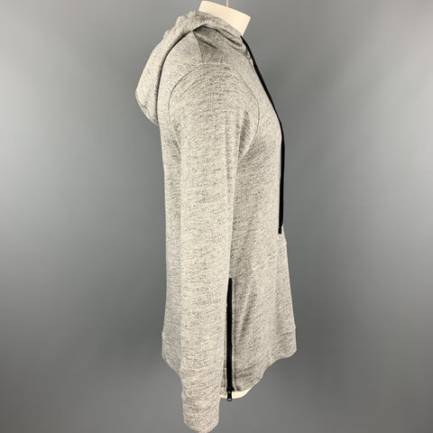 ÉCOLE PUBLIQUE Taille L Sweat à capuche en coton chiné gris