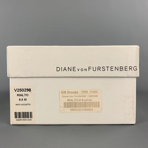DIANE VON FURSTENBERG Talla 9.5 Sandalias de alpargata de cuero blanco