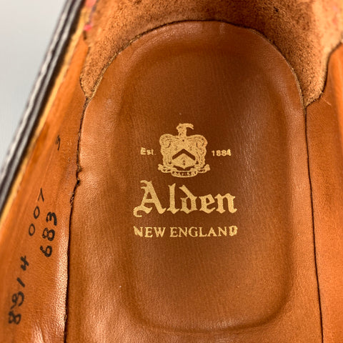 ALDEN Size 7 D Burgundy Full Strap Calf Leather 683 Slip On Penny Loafers