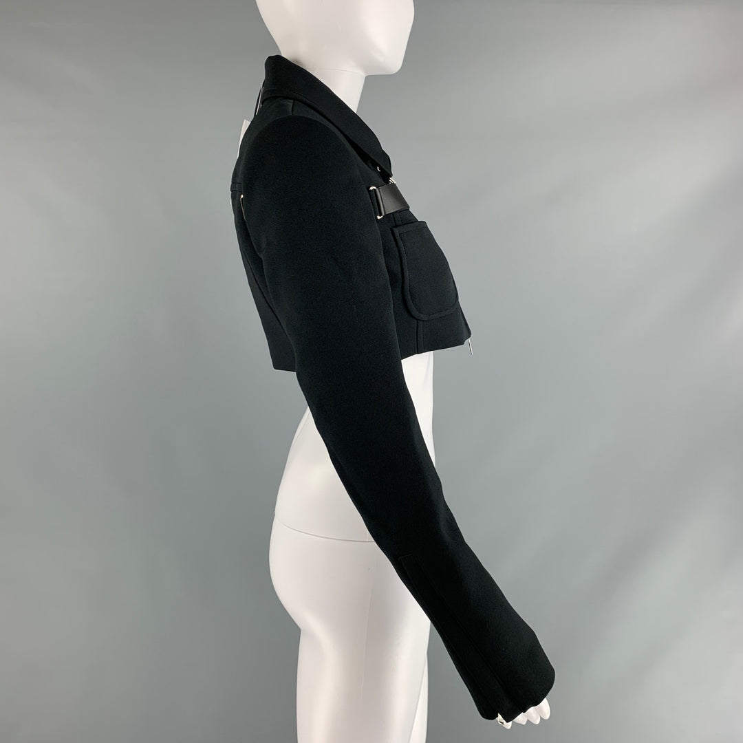 COURREGES Size 4 Black Polyester Blend Cropped Jacket