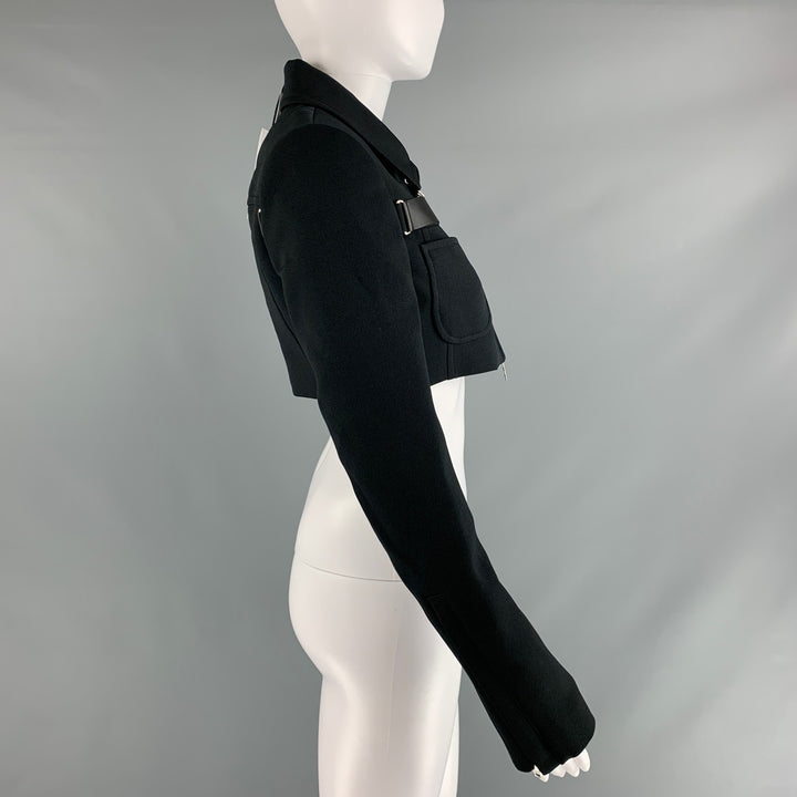 COURREGES Size 4 Black Polyester Blend Cropped Jacket