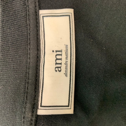 AMI Size M Navy Black Color Block Short Sleeve T-shirt