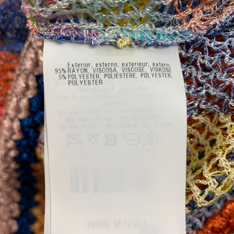 MISSONI MARE Size 6 Multi-Color Rayon / Polyester Crochet V-Neck Dress