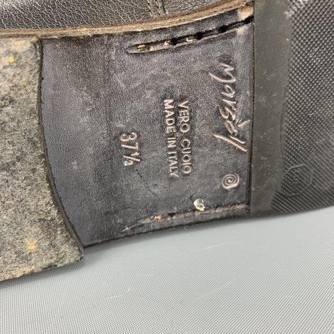 MARSELL Talla 7.5 Botines de cuero marrón oscuro