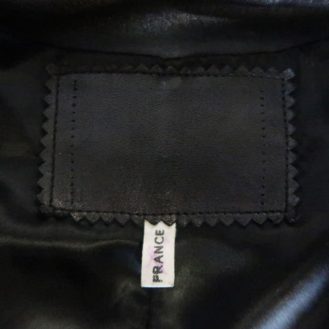 Vintage CLAUDE MONTANA 40 Black Leather Silver Studded Shoulder Jacket