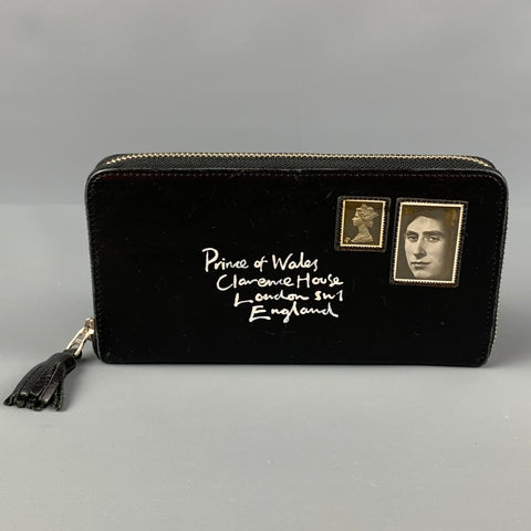 COXCOMB Black Leather Long Wallet