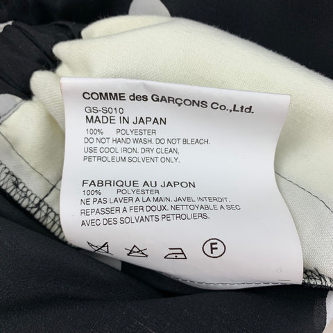 COMME des GARCONS Size S Black White Cotton Polka Dot Pleated Skirt
