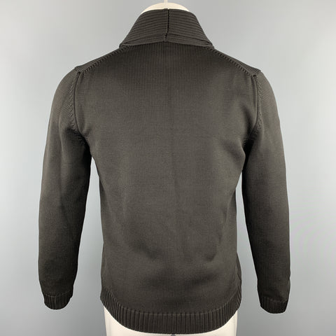 JIL SANDER Size 38 Black Knitted Polypropylene Shawl Collar Sweater