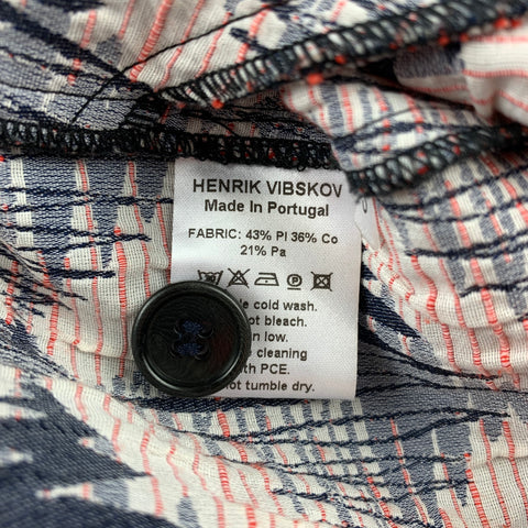 HENRIK VIBSKOV Size S Navy & Red Abstract Cotton Blend Drop-Crotch Casual Pants