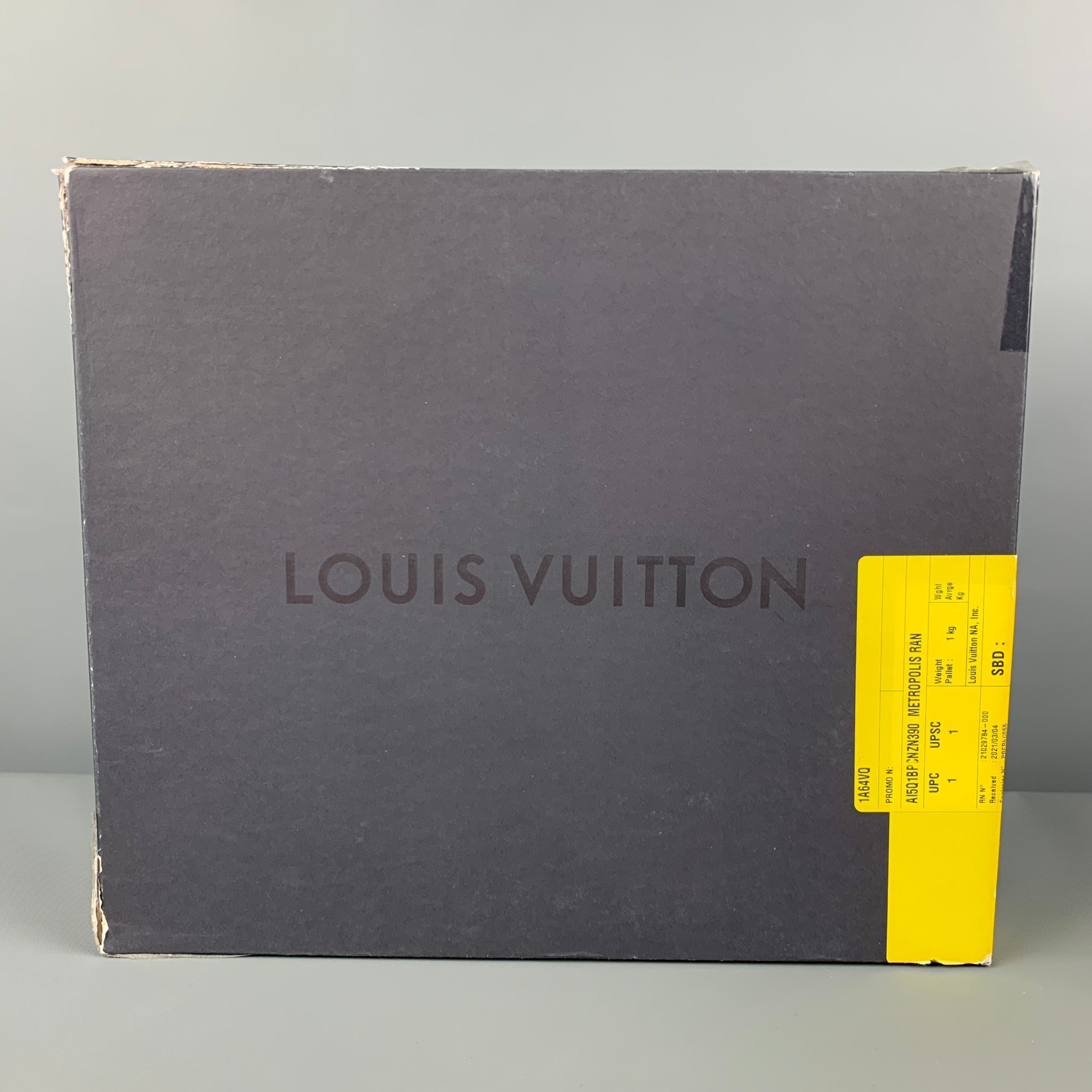 LOUIS VUITTON Size 6.5 Black Patches Leather Metropolis