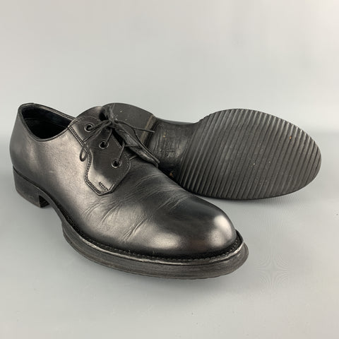 PRADA Size 9 Black Leather Lace Up Derby Dress Shoes