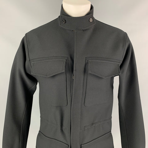 JIL SANDER Size 40 Black Polyethylene Drawstring Jacket