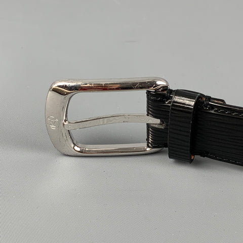 LOUIS VUITTON Size 38 Black Textured Epi Leather Belt