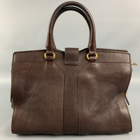 YVES SAINT LAURENT 2012 CABAS Brown Leather Shoulder Bag