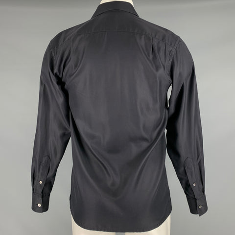 SPENCER HART Size S Black Cotton Hidden Placket Long Sleeve Shirt