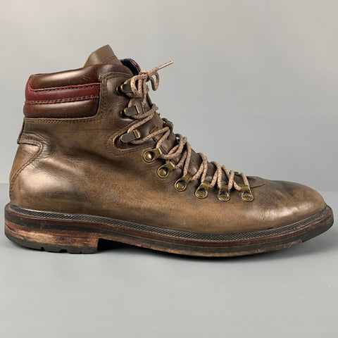 COLE HAAN Size 8.5 Brown Distressed Leather Lace Up Rugged Boots