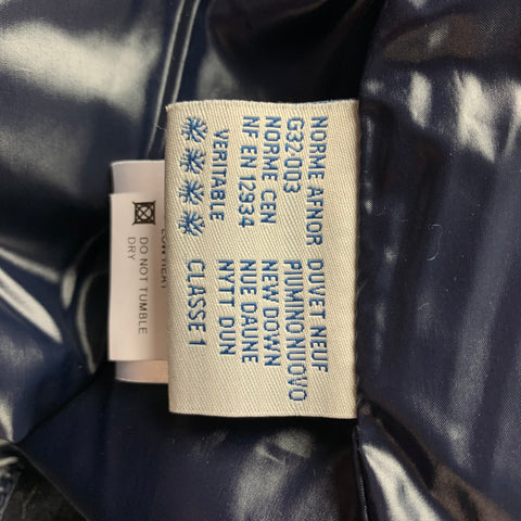 MONCLER Size XXL G32-003 Navy Quilted Wool Zip & Buttoned Hooded Parka Coat