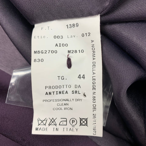 EMPORIO ARMANI Size 8 Purple Viscose Silk Velvet Peak Lapel Pants Suit