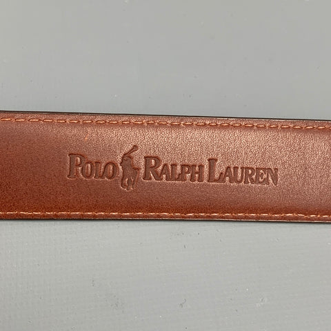 POLO by RALPH LAUREN Size 36 Brown Lizard Sterling Silver Belt