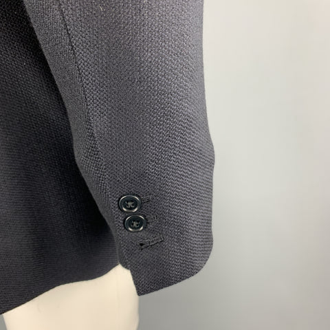 SAINT ANDREWS 38 Regular Navy Woven Cashmere Notch Lapel  Sport Coat