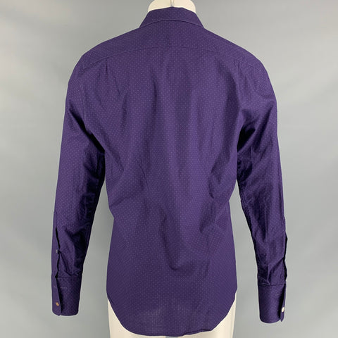 PAUL SMITH Size S Purple Dots Cotton Button Up Long Sleeve Shirt